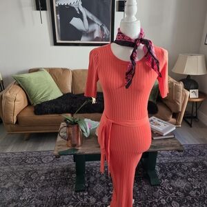 LOFT Women's Orange Maxi Dress